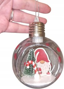 Világító gömb Dekoratív műanyag manó 8 cm