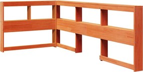 vidaXL Könyvespolc fejtámla L-alakú viaszbarna 100 cm tömör fa fenyőfa