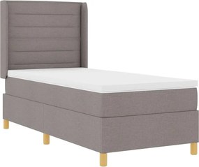 vidaXL Boxrugós ágy matracmal fejtámlával Tópszínű 80 x 200 cm szövet
