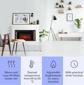 Klarstein Villarrica, elektromos kandalló, 1900 W, LED technológia, távvezérlés