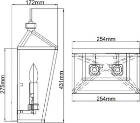 Quintiesse STINSON QN-STINSON2-BK Fali lámpa 2x60W/E14
