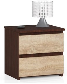 Éjjeliszekrény Cleania CL2 (wenge + szonoma tölgy). Akció -19%. 1069378