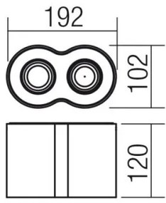 Redo 01-1309 - Spotlámpa KATO 2xGU10/35W/230V