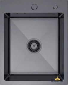 Mosogató 40x50 Acél Fekete Szifon