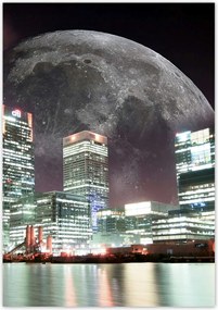 Poszterek 70x100 Város éjszaka Hold