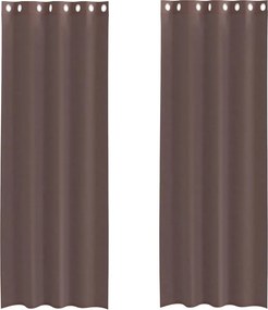 vidaXL 2 db barna fátyolfüggönyök rojtokkal 140x260 cm