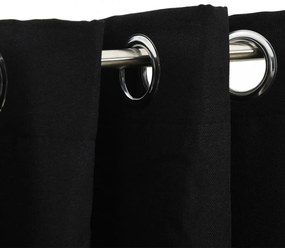 vidaXL 2 db fekete, vászonhatású sötétítőfüggöny fűzőkarikával 140 x 245 cm