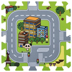 Jascha gyermek puzzle szőnyeg, 9 részes, utcák