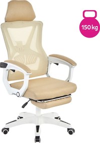 Irodai szék, bézs/fehér, teherbírás 150 kg, MALVIN