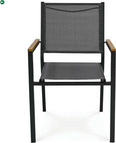 Zahradní židle, kov, síťovina, šedá, AZC-L1303 GREY