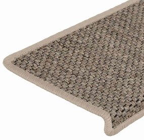 15 db szizál hatású sötét bézsszínű lépcsőszőnyeg 65x21x4 cm