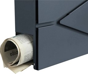 Zárható postaláda újságtartóval, falra, kerítésre szerelhető, antracit szürke