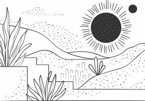 Poszter 70x50cm Lineáris Tájkép