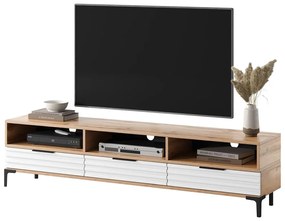 Tv szekrény/asztal Ricko 3D  (természetes tölgy + fehér). 1098752