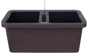 Plastia Berberis DUO öntöző virágláda, csokoládé, 78 cm