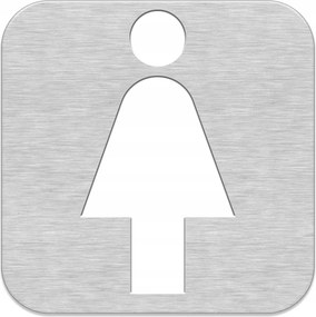 Piktogram ajtóra kicsi Női Wc Mrs. Dibond Ezüst 10x10 cm