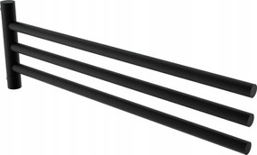 Nimco Bormo fekete törölközőtartó, háromszoros forgó, rozsdamentes acél Brc 11096-3-90