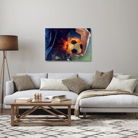 Kép - Futball-labda a tűzben (üvegen) (70x50 cm)