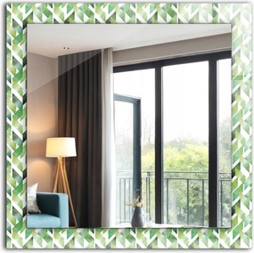 Falra akasztható dekoratív tükör Zöld geometrikus mintás 60 x 60 cm