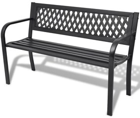 vidaXL fekete acél kerti pad 118 cm