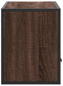 barna tölgy színű szerelt fa és fém TV-szekrény 80x31x39,5 cm