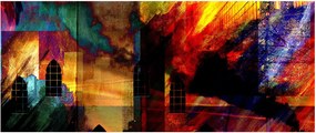 Kép - A város színes absztrakciója (120x50 cm)