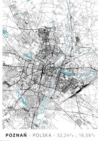 Poznań várostérkép poszter A2 42x59,4 cm
