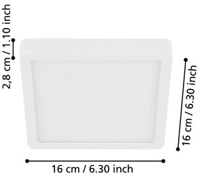 Fehér LED mennyezeti lámpa 16x16 cm FUEVA 5 – EGLO