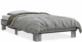 vidaXL sonoma tölgyszínű szerelt fa és fém ágykeret 100 x 200 cm
