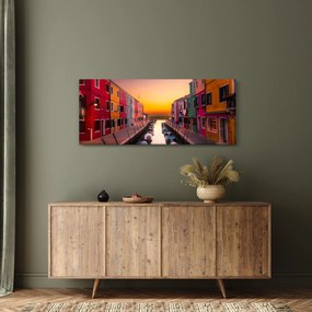 Kép - Naplemente, Burano sziget, Velence, Olaszország (120x50 cm)