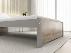 Ágy IKAROS 90 x 200 cm, sonoma tölgy/szürke Ágyrács: Ágyrács nélkül, Matrac: Coco Maxi 20 cm matrac