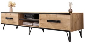 MONDI TV asztal, 150x43x45, arany kraft tölgy/fekete