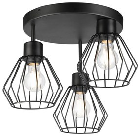 Felületre szerelhető csillár AUDREY 3xE27/60W/230V fekete