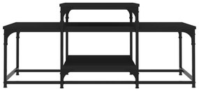 Fekete szerelt fa dohányzóasztal 102 x 60 x 45 cm