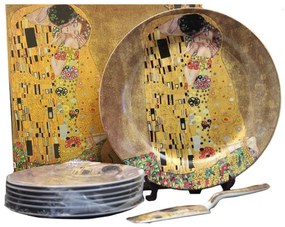 Klimt porcelán 6 személyes desszertes tányér készlet A Csók