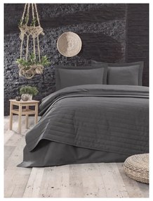 Sötétszürke steppelt ágytakaró franciaágyra 220x240 cm Monart – Mijolnir