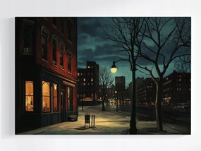 Poszter Város Utca Lámpa Fény Éjszaka Sötét 60x40
