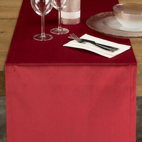 Egyszínű bársony asztali futó Bordó 40x140 cm