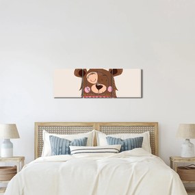 Kép - Teddy maci piros sállal (órával) (90x30 cm)