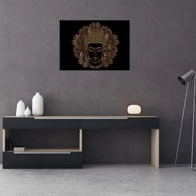 Arany Buddha képe (üvegen) (70x50 cm)