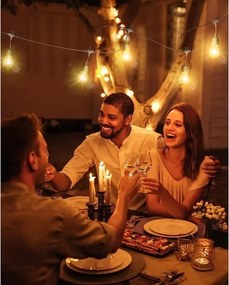 LED Kültéri dekoratív lánc BAJA ST64 20xE27/1W/230V 20,9m IP44 meleg fehér