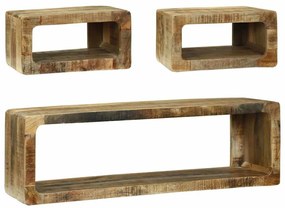 TV szekrény szett 3 pcs Barna 100 x 30 x 32 cm Tömör mangófa