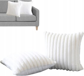 Luxus Bársony Párnahuzat 45x45 cm Krémfehér Plüss Lakberendezési Párna