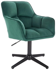 HR550CROSS Sötétzöld modern velúr szék fekete lábbal