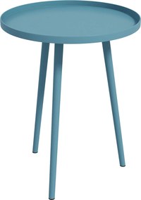 Outsunny Kerek Kerti Fakkasztó Asztal, Kültéri Végasztal Lekerekített Acél Peremmel, dim. Ø40 x 50H cm kék | Aosom