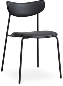 Stretch design szék, fekete textilbőr, fekete fém láb