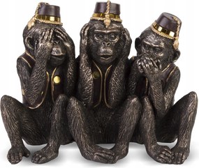 Figura figura három majom dekoráció barna kerti ház