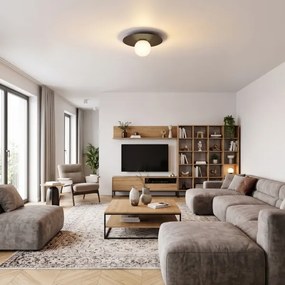 Mennyezeti lámpatest FLAT 1xE27/15W/230V 55x60 cm barna