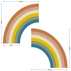 Gyerek falmatrica 158x87 cm Pastel Rainbow – Ambiance