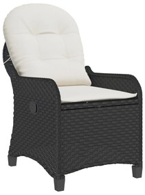 Fotel Párnával Fekete Poli Rattan